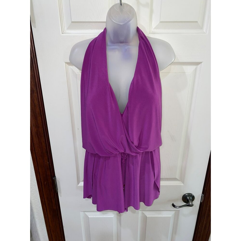 Magicsuit Purple Halter One-Piece Romper Swimwear - Picture 2 of 9